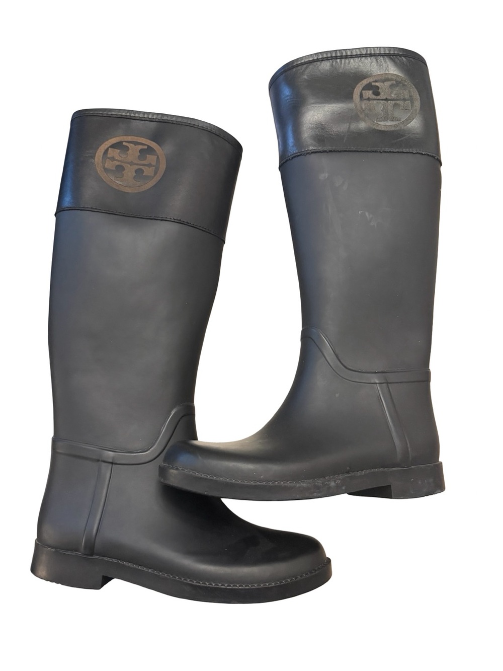 Tory Burch Tall Tain Boots Sz 5 Black